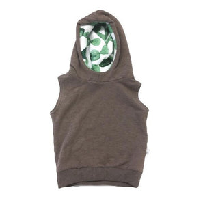 
                
                    Load image into Gallery viewer, Sleeveless Terry Hoodie // Chocolate Cactus
                
            