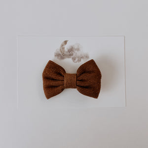 Corduroy Bow Clip // Toffee