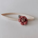 Wool Flower Headband // Rose & Grey