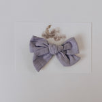 Chambray Bow Clip // Iris