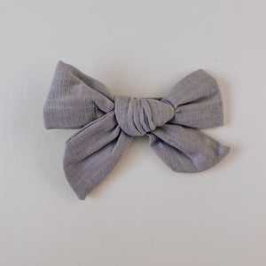 Chambray Bow Clip // Iris