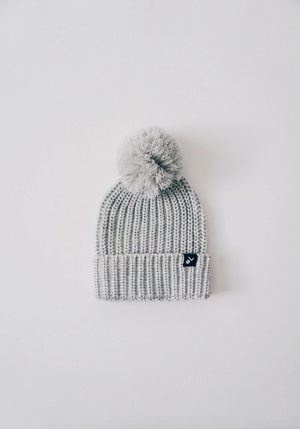 Knit Pom Beanie // Grey