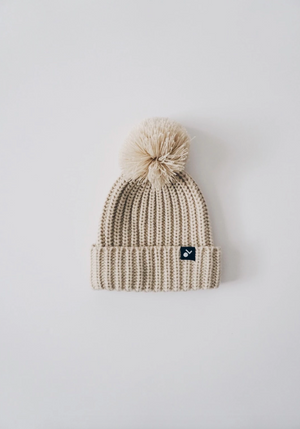 Knit Pom Beanie // Oatmeal