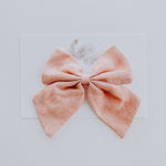 Linen Bow Clip // Blush
