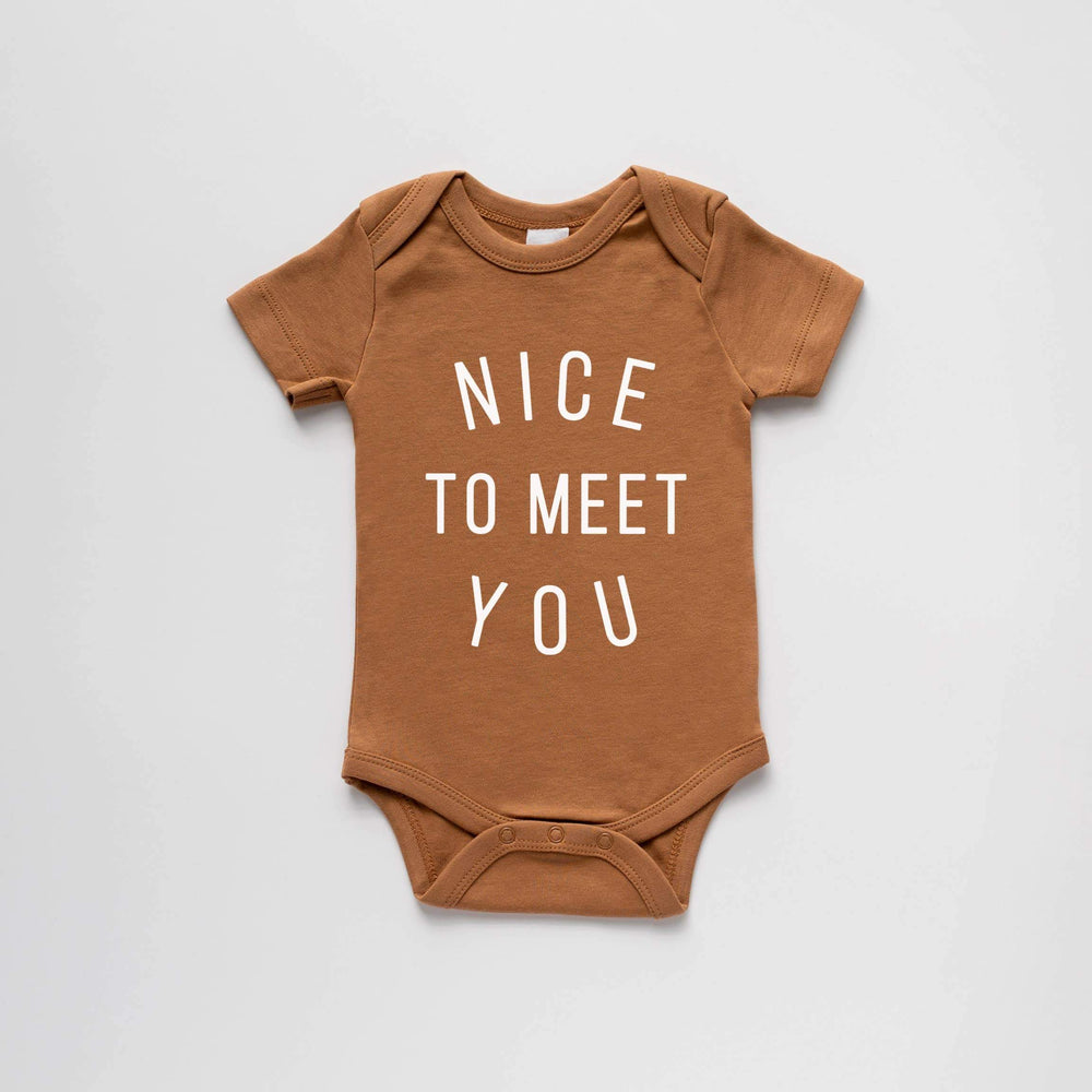 “Nice to Meet You” Bodysuit // CAMEL