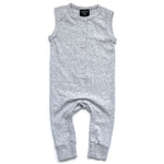 Sleeveless Snap Romper // Grey