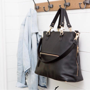 Vegan Leather Boss Bag Backpack // Black