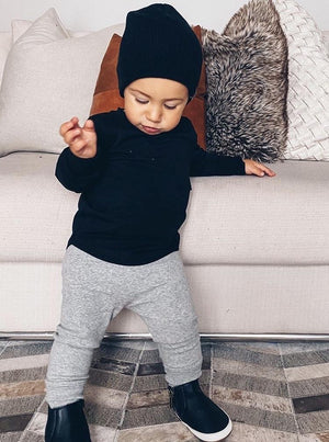 RIBBED LEGGINGS // GREY