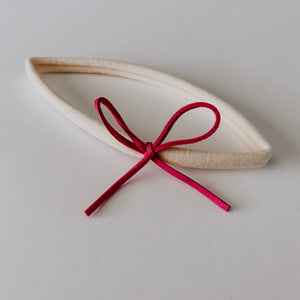 Leather Bow Headband // Hot Pink