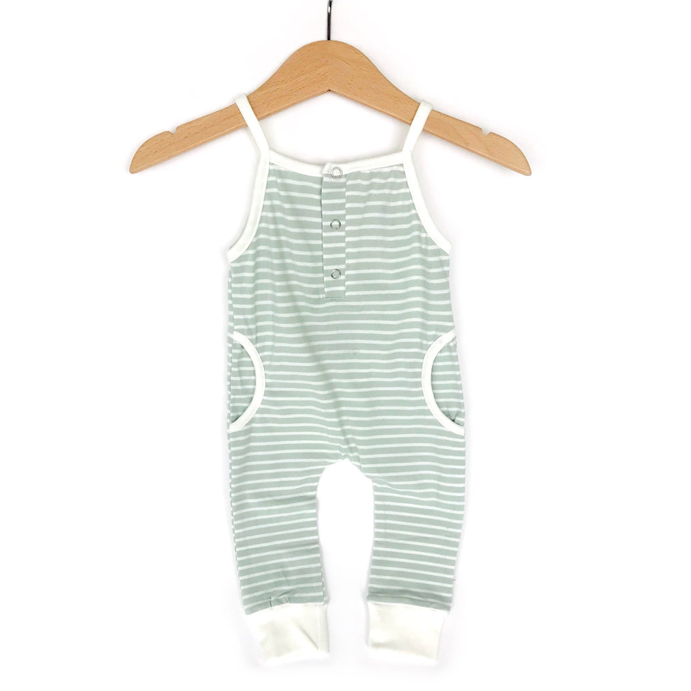 Tank Stripe Romper // Mint