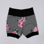 Jogger Shorts // Striped Coral Roses