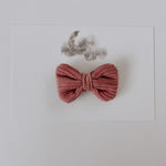 Corduroy Bow Clip // Mauve Dusty Pink