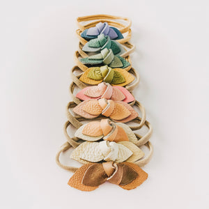 Leather Knot Headband // Sky + Eucalyptus