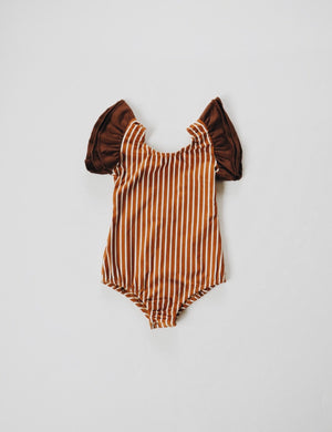 Flutter Sleeve Leo // Chestnut Stripe