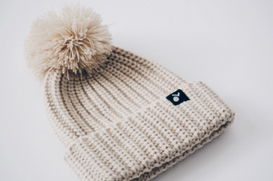 Knit Pom Beanie // Oatmeal