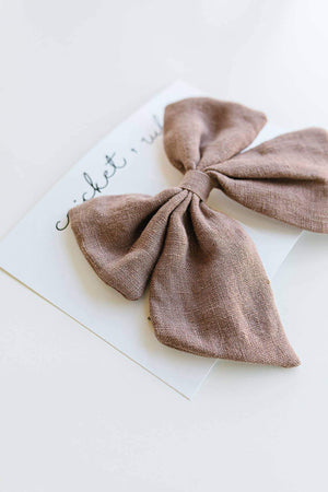 Linen Bow Clip // Mauve