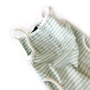 Tank Stripe Romper // Mint