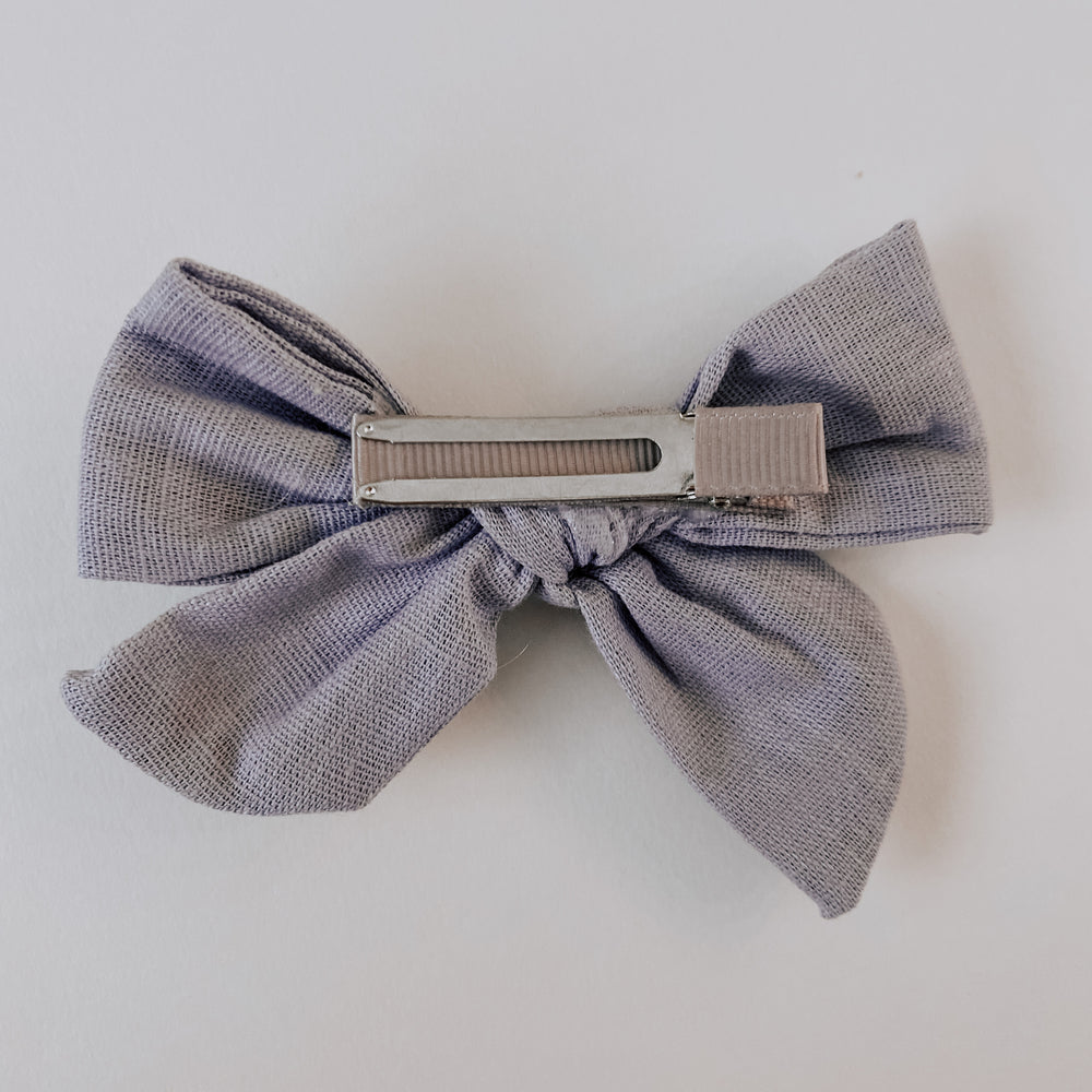 Chambray Bow Clip // Iris