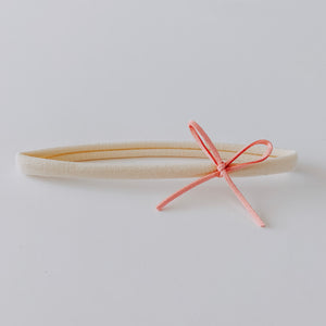 Leather Bow Headband // Rose