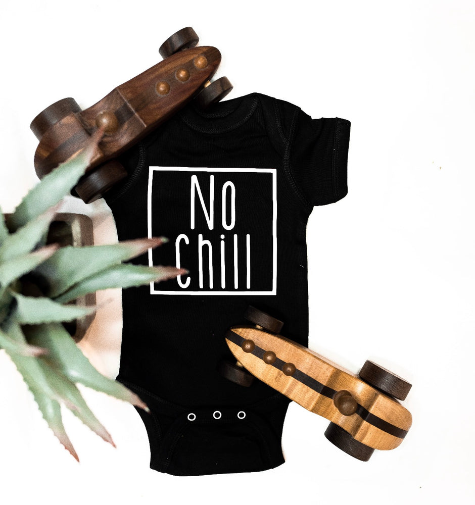 “No Chill” onesie // BLACK
