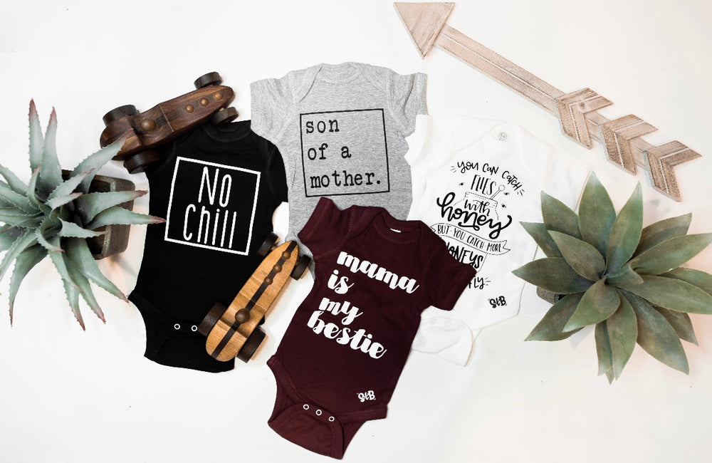 “No Chill” onesie // BLACK