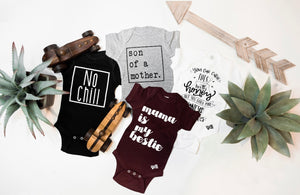 “No Chill” onesie // BLACK