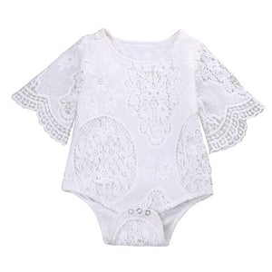 Angela Lace Ruffle Sleeve Romper