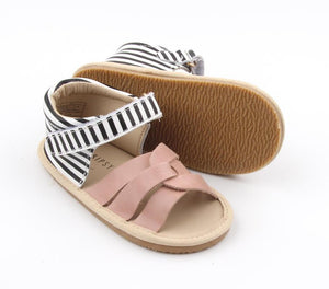 Isla Stripe Sandals // Blush