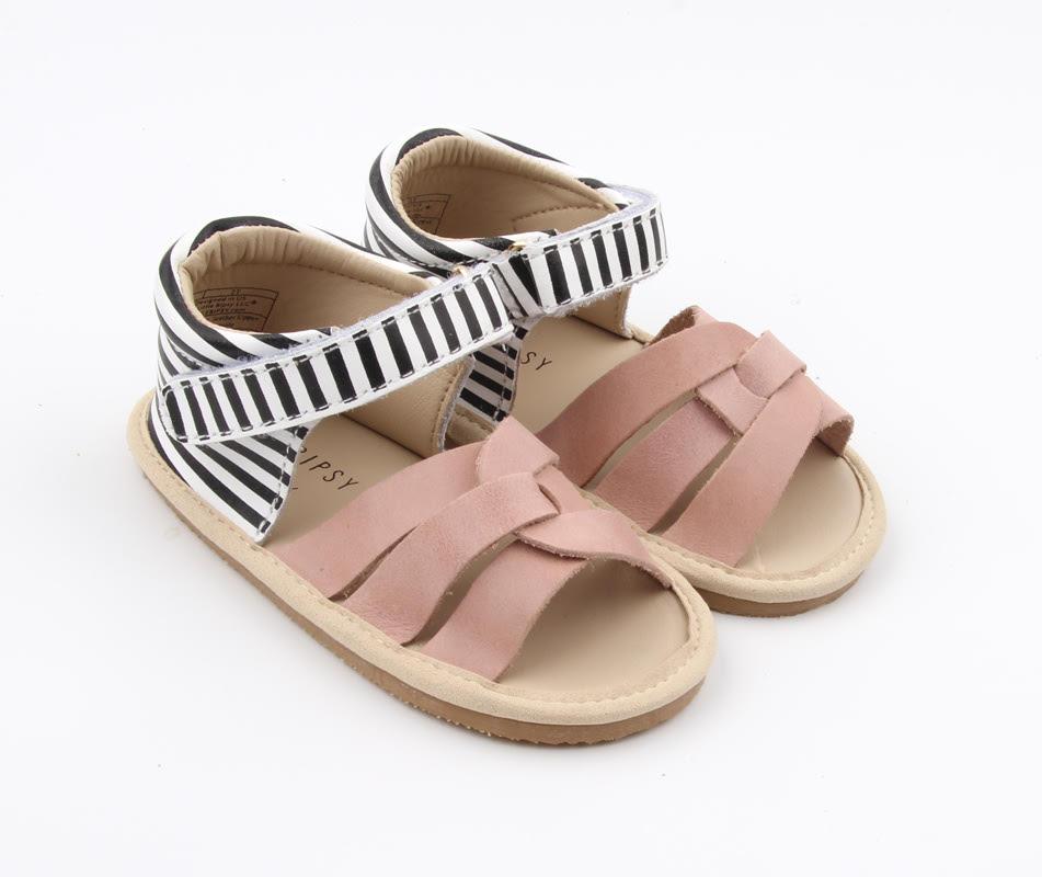 Isla Stripe Sandals // Blush