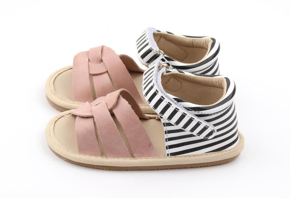 Isla Stripe Sandals // Blush