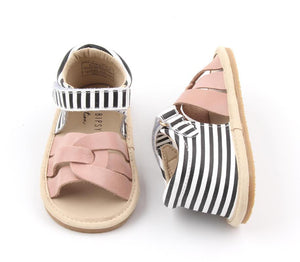 Isla Stripe Sandals // Blush